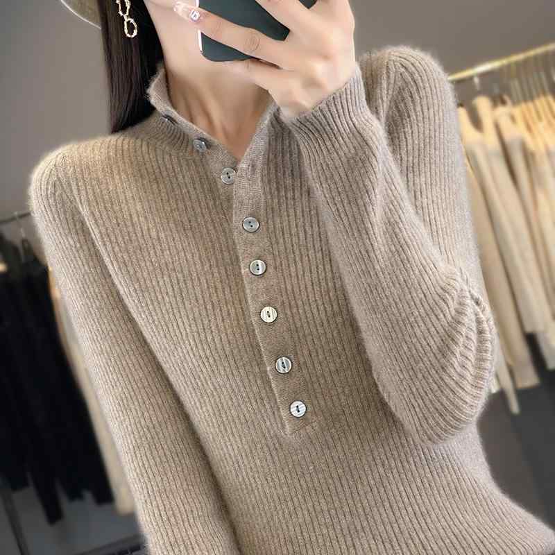 秋冬 コーデ レディース ファッション オシャレ 服 カワイイ シンプル 大人カワイイ 大きいサイズ ハーフ タートルネック セーター スリムフィット ニット セーター