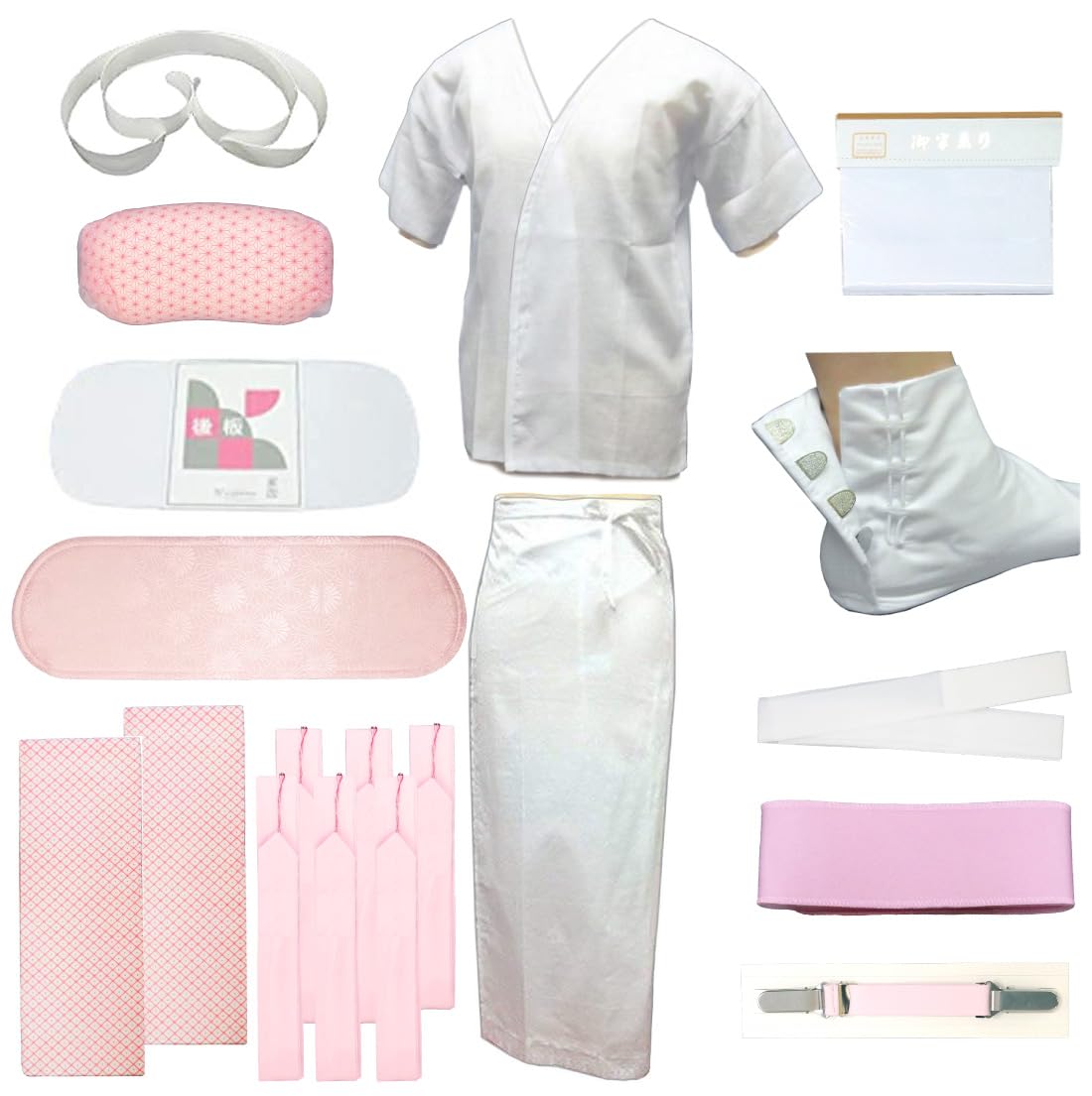 [京都うさぎ堂] 和装小物20点セット 使い方動画QRコード付 腰紐6本 着付けセット 振袖 成人式 小物セット 着物 着付け 足袋付き 初心者 結婚式 3-6138 L-(L)