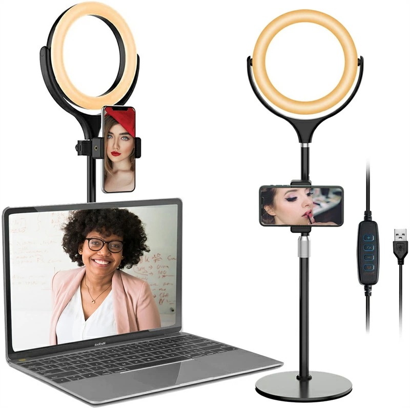 【迅速な出荷】リングライト 配信 ライト 女優ライト 自撮りライト 撮影用ライト スマートフォン用リングライト 3色モード 10段調光 3000K-6500K色温度 ring light 俯瞰撮影 撮 5,577円
