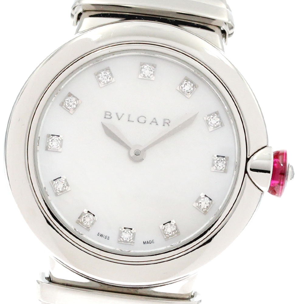 ブルガリ BVLGARI LU28S ルチェア 12Pダイヤ クォーツ レディース _875670【中古】