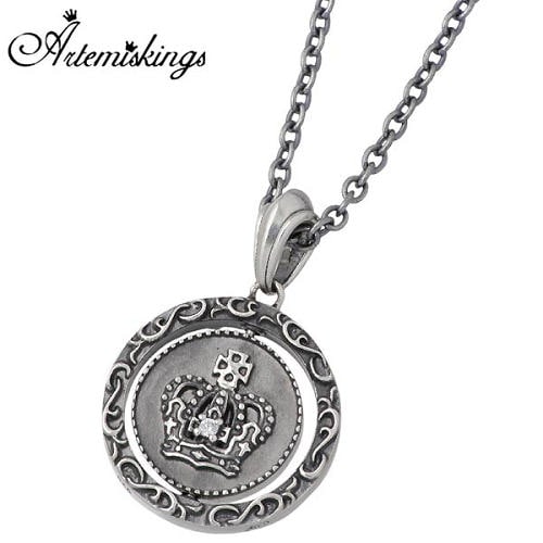 アルテミスキングス ARTEMIS KINGS ローテーション クラウン シルバー ネックレス アクセサリー チェーン40 45cm キュービック 王冠 鷲 シルバー 925 AKP0050 CN00