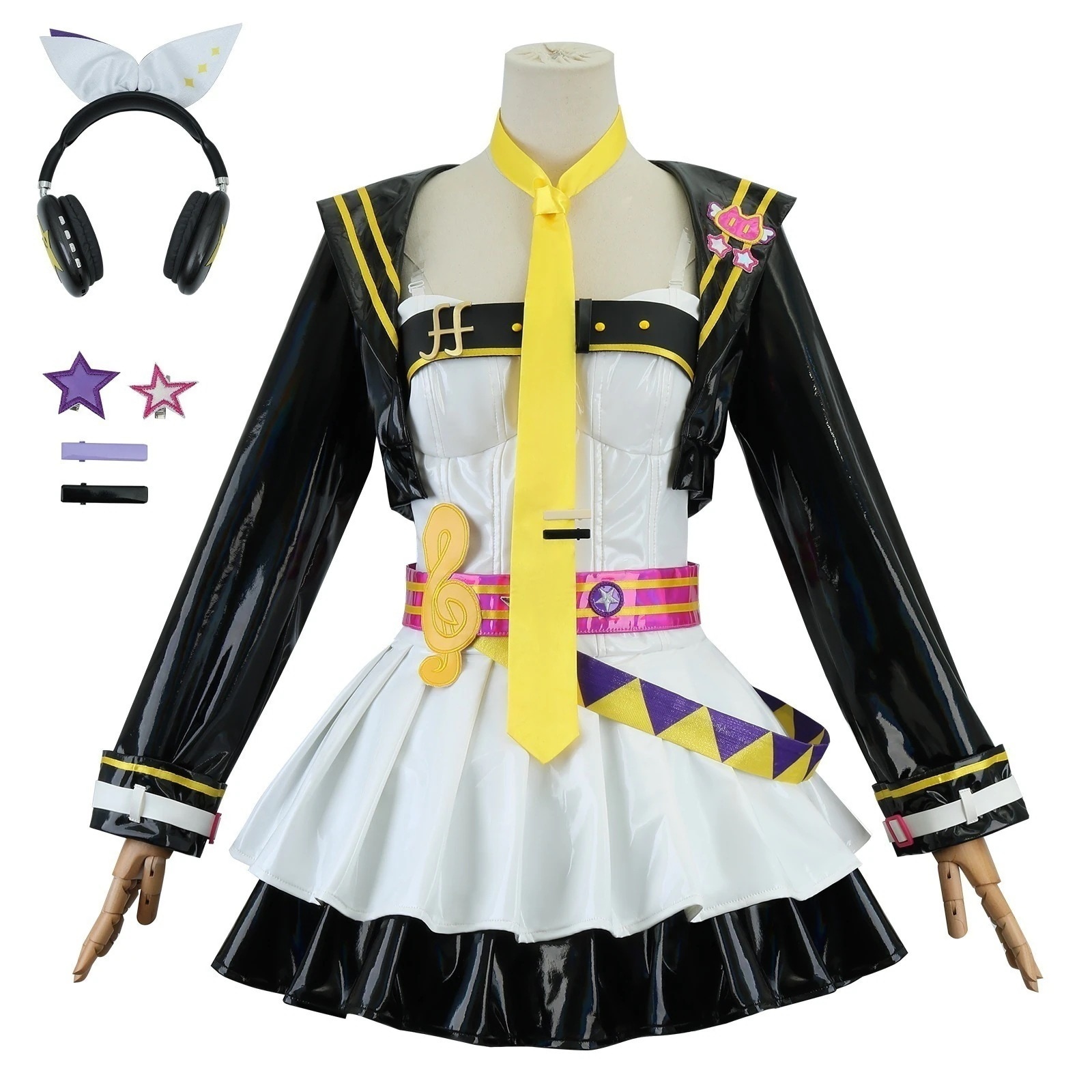 鏡音双子鈴連cos服鏡音鈴ニャス走連動フルセットコスプレアニメコスプレ服