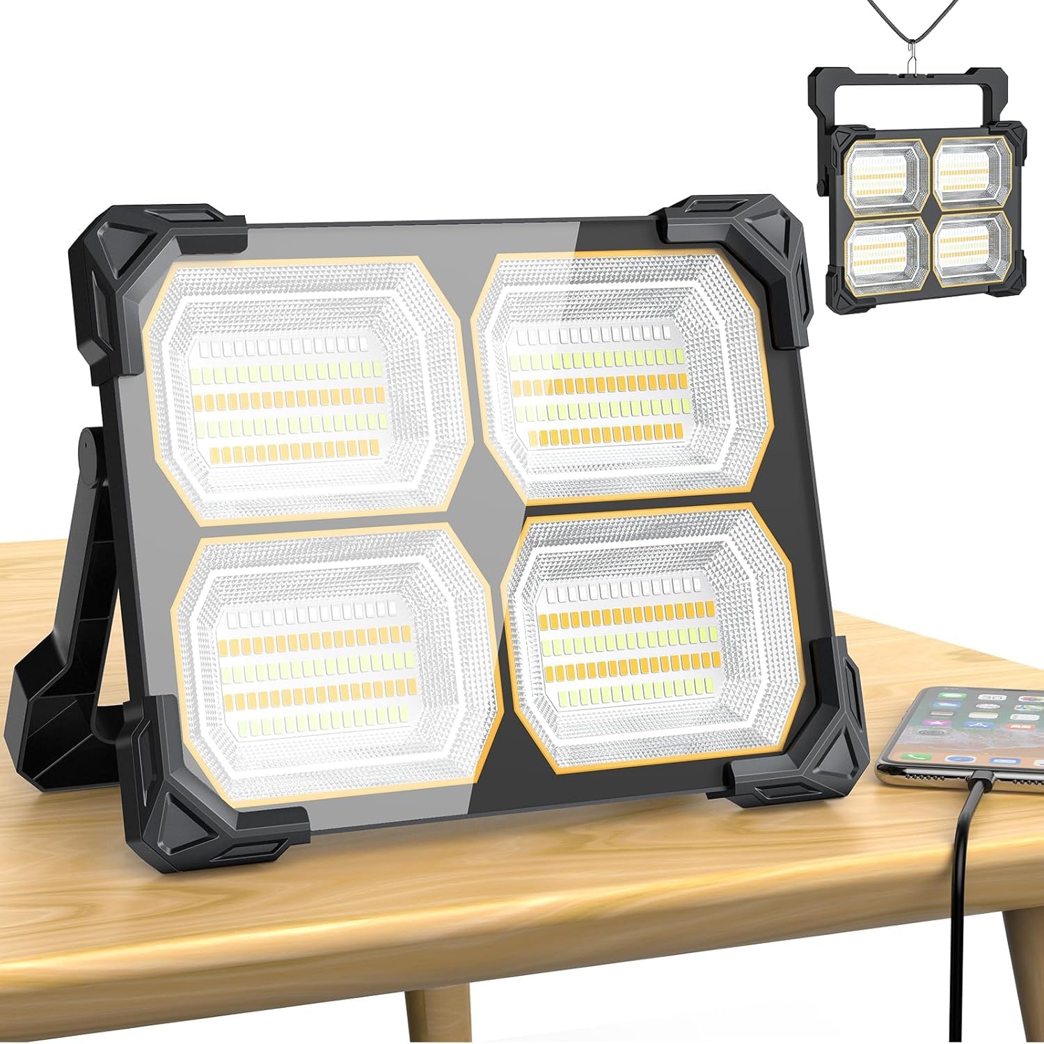 【極高輝点灯15~30時間】TANKAO 投光器 充電式 led 作業灯 500W 明るさ42000ルーメン 屋外 超高輝 42000mAh大容量電池 残量表示 5種類点灯モード 最強 ワークライト