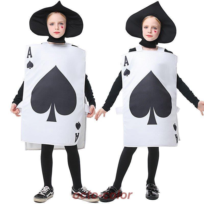 ハロウィン衣装 トランプ コスチューム 大人 子供 ペアルック プレイングカード グラブエース コスプレ衣装 仮装 変装 変身子供用 大人用30%までに制限