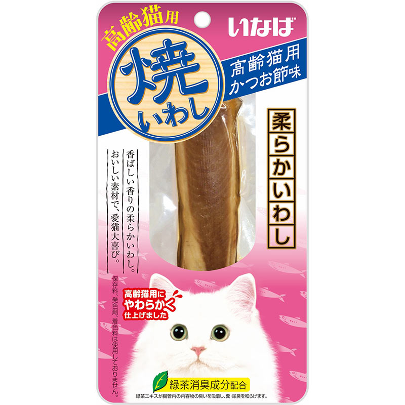 （まとめ買い）いなば 焼いわし 高齢猫用 かつお節味 1本入 猫用おやつ [x30]