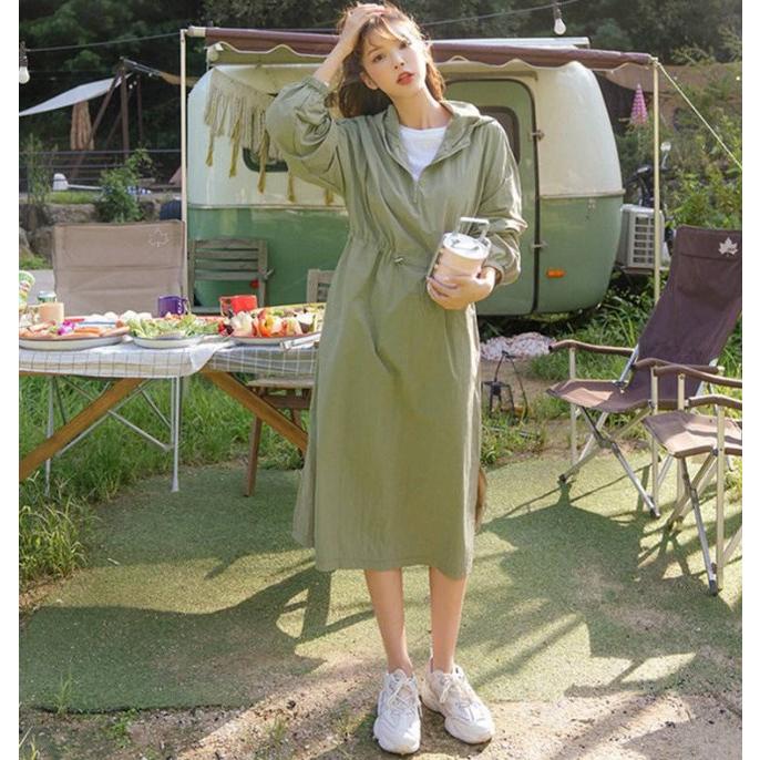 パーカーワンピースレディース長袖フード付きシアーブルゾンシアーアノラックパーカーUVカットシアーロングワンピーストレーナースウェット30%までに制限