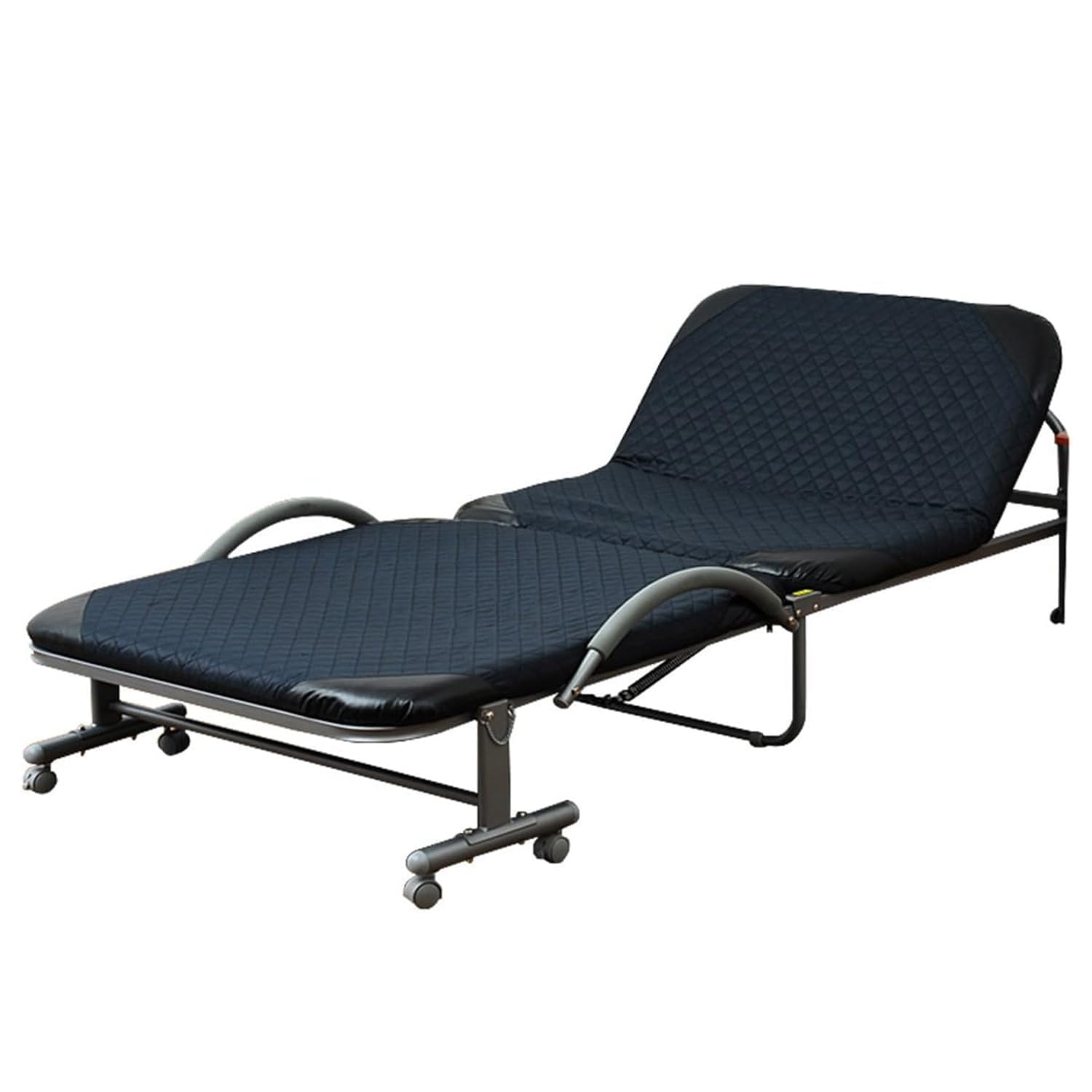 折りたたみベッド シングル リクライニング 取っ手付き立ち上がりやすい 組立簡単 ネイビー BB-1(S)