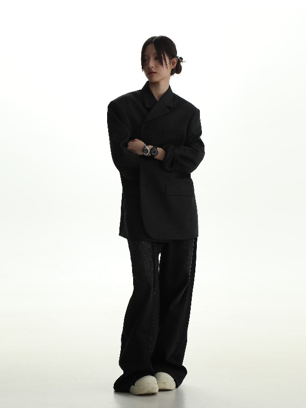 秋季用ジャケット男性用最上級の高級細格子質感ブラックスーツを拒否する理由