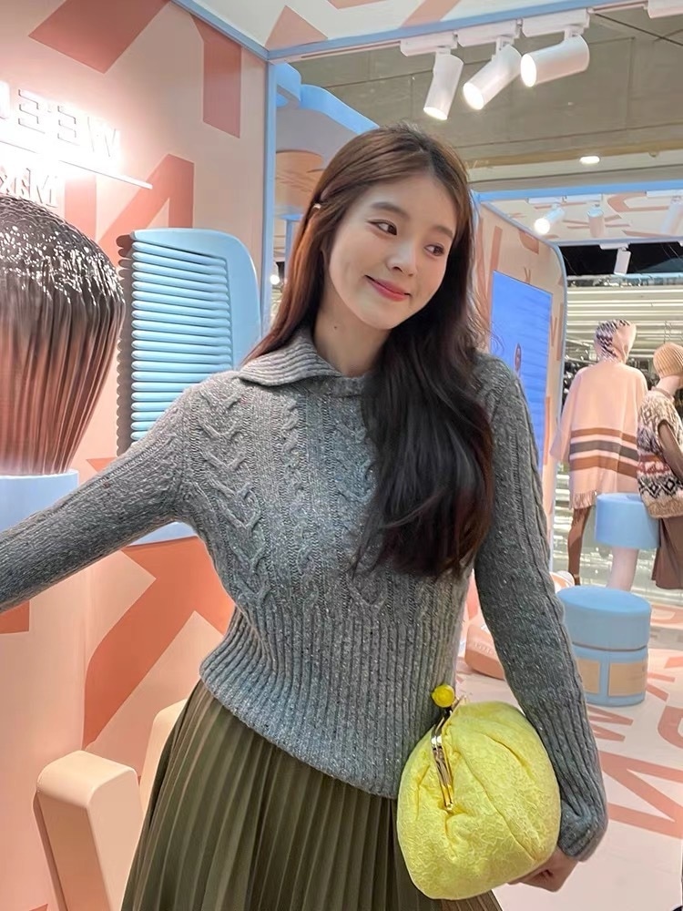 イタリア製 カラーネップ ウール100% ケーブル編み クルーネック ニット セーター レディース 長袖 トップス 秋冬 新作 防寒 おしゃれ シンプル カジュアル M L【LPIUTY】 14,153円