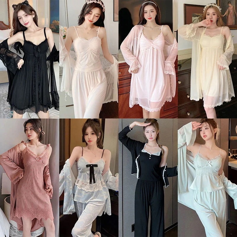 【9月の大上新】コスパ最高!パジャマ 宮廷風 ワンピースパジャマ レディース女性 ウェア ナイトウェア 優雅 エレガント 寝間着上下セットレディース大きいサイズの柔軟で薄くて軽い快適なパジャマ 4,703円