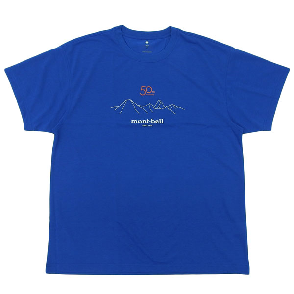 モンベル Tシャツ 半袖 メンズ レディース ブルー US 50ｔｈ WIC.T サミッツ RS2304022BL mont-bell