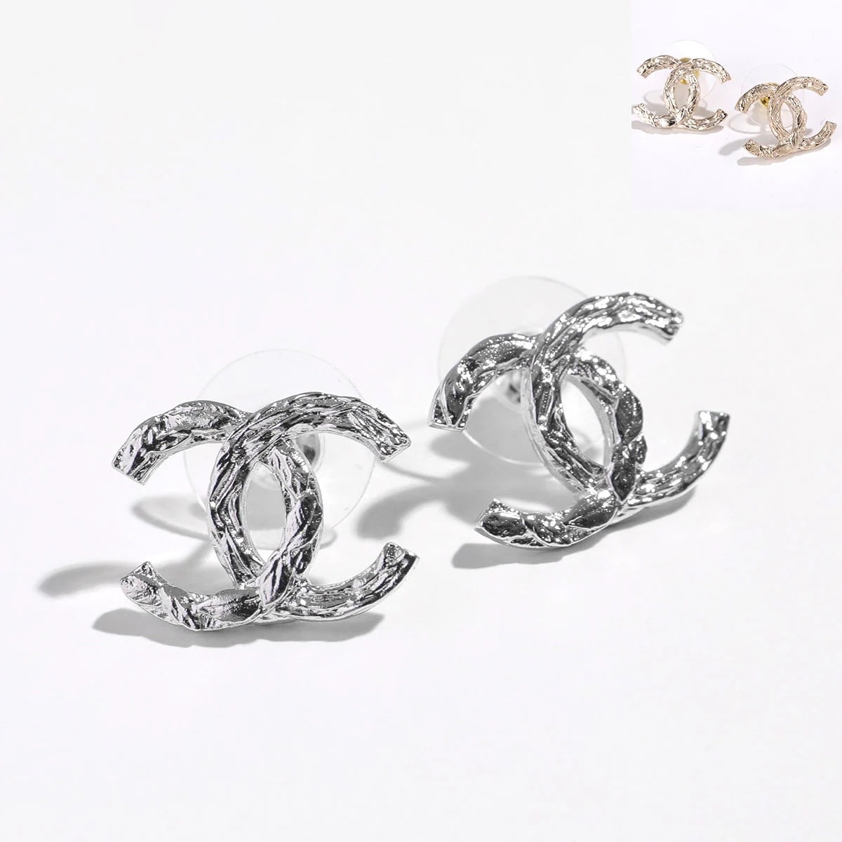 CHANEL シャネル ピアス ABF857 B20549 レディース CCロゴ ダブルCC ココマーク メタル スタッド アクセサリー カラー2色