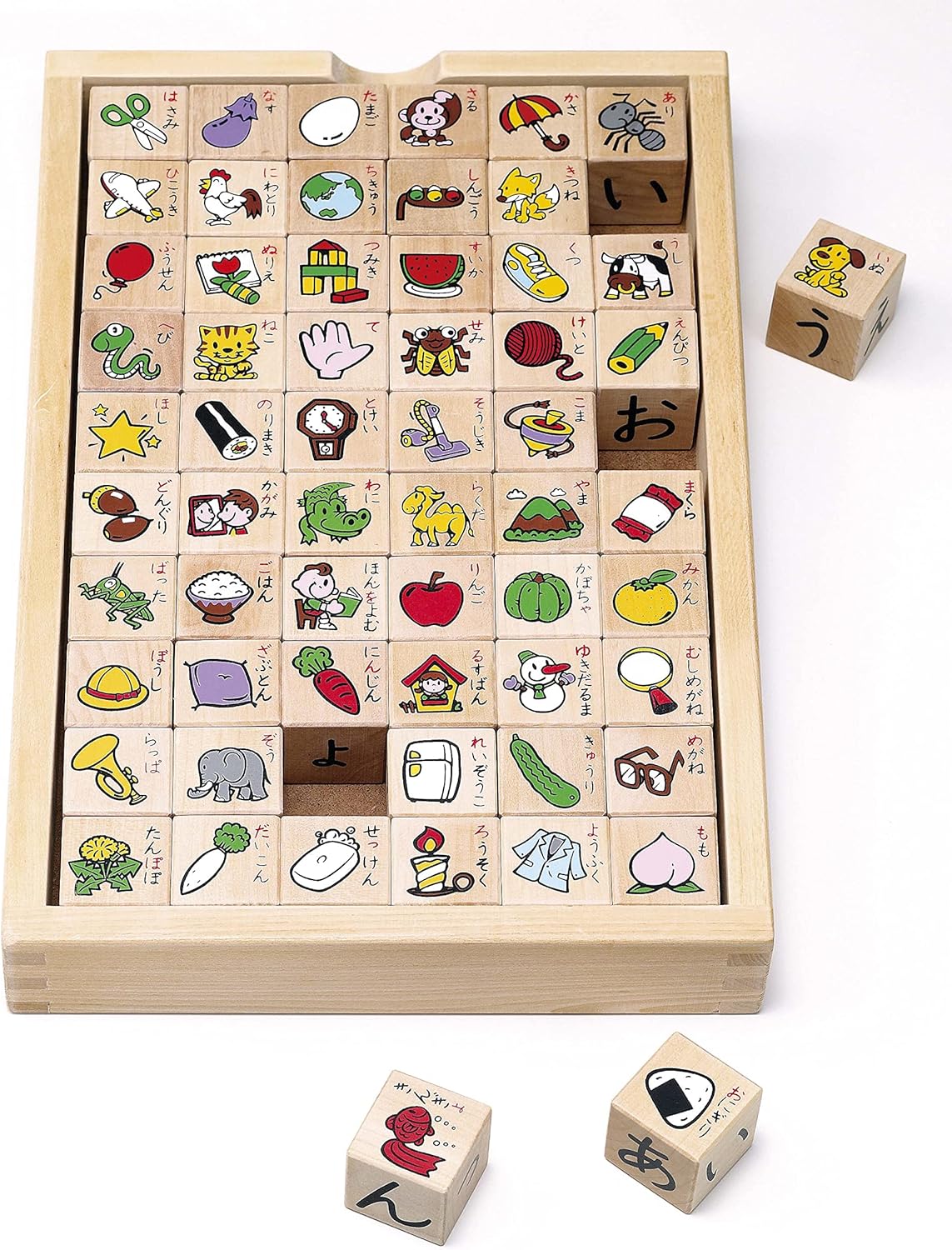 くもん出版(KUMON PUBLISHING) ひらかなキューブつみき 知育玩具 木製玩具 おもちゃ 3歳以上 WB-32