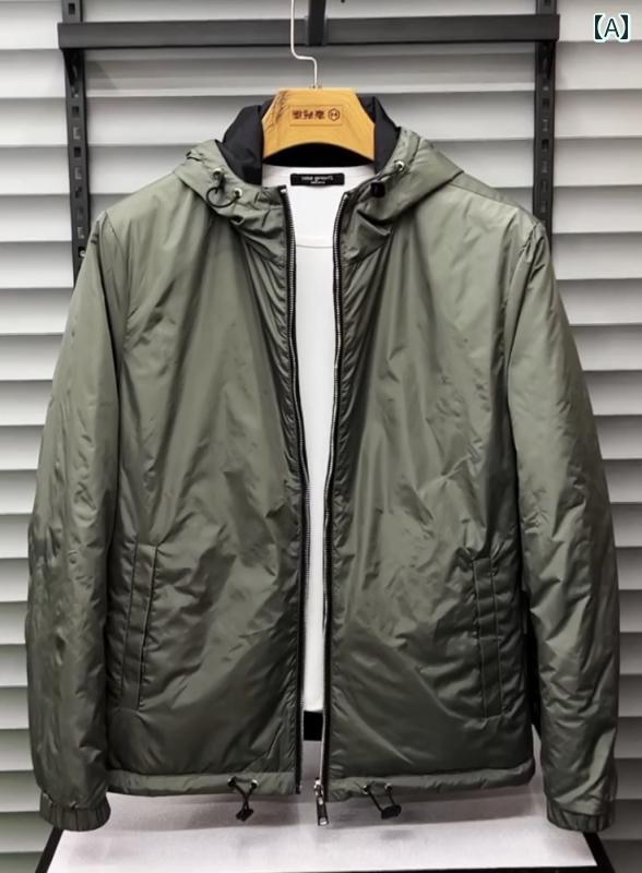 メンズ ファッション 軽量 涼しい フード ジャケット 春秋 通気性 快適 グリーン カジュアル ジャケット