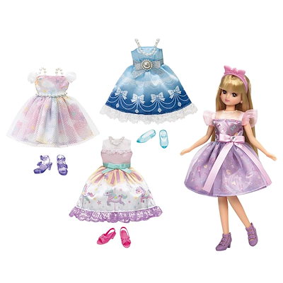 他サイト： 【Amazon.co.jp限定】 タカラトミー(TAKARA TOMY) リカちゃん ドール おでかけワンピースいっぱいセット 着せ替え おままごと おもちゃ 3歳以上の商品画像