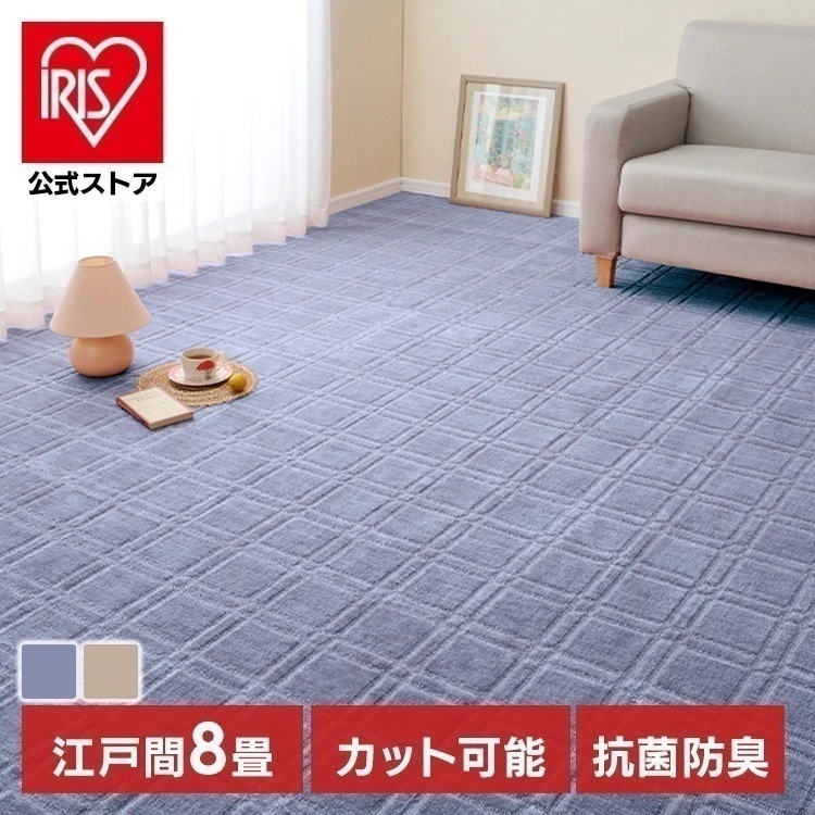【目玉商品】抗菌・防臭加工の平織カーペット　シオン　江戸間8畳 600098380 (代引不可)(TD)