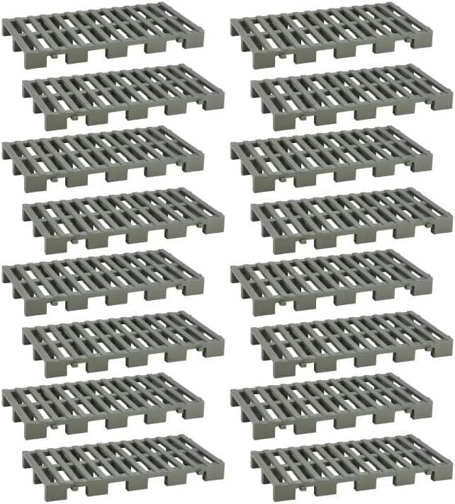 日本製 すのこ クリーンパレット 連結タイプ 16台セット (1台あたり)幅38.3×奥行75.3×高さ7.1cm エコグリーン 耐荷重 60kg ジョイントパレット 連結可能 カビ防止 湿気防止