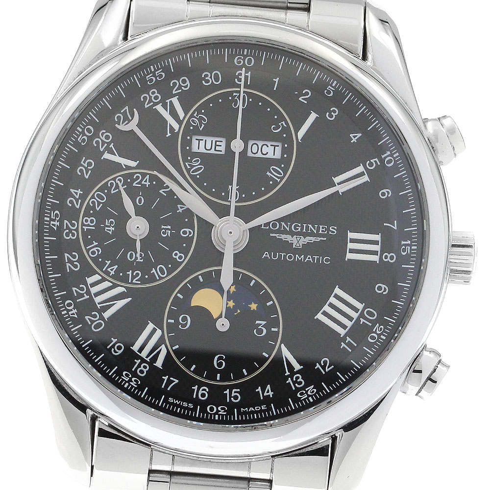 ロンジン LONGINES L2.673.4 マスターコレクション トリプルカレンダー ムーンフェイズ 自動巻き メンズ 良品 _887370【中古】