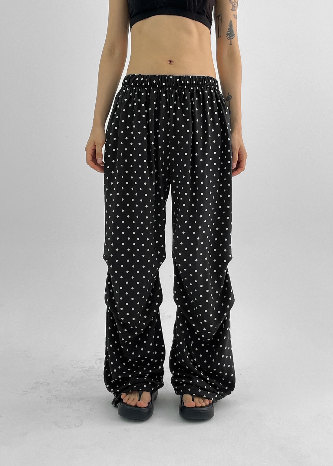 ジェントルドットナイロンストリングパンツ