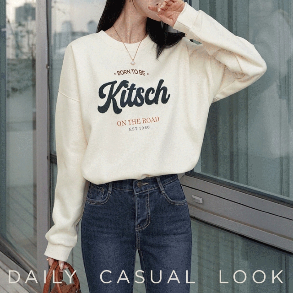 Click & Funny [起毛] サードストリングレタリングスウェットシャツ 6,943円