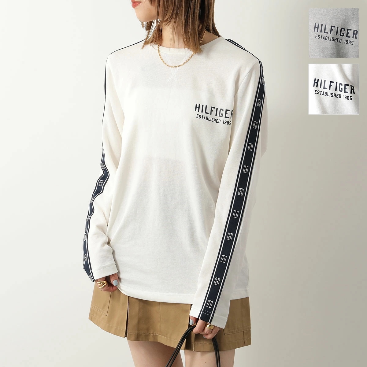 TOMMY HILFIGER トミー ヒルフィガー 長袖 Tシャツ 09T4087 レディース ロゴT クルーネック カットソー ロンT カラー2色