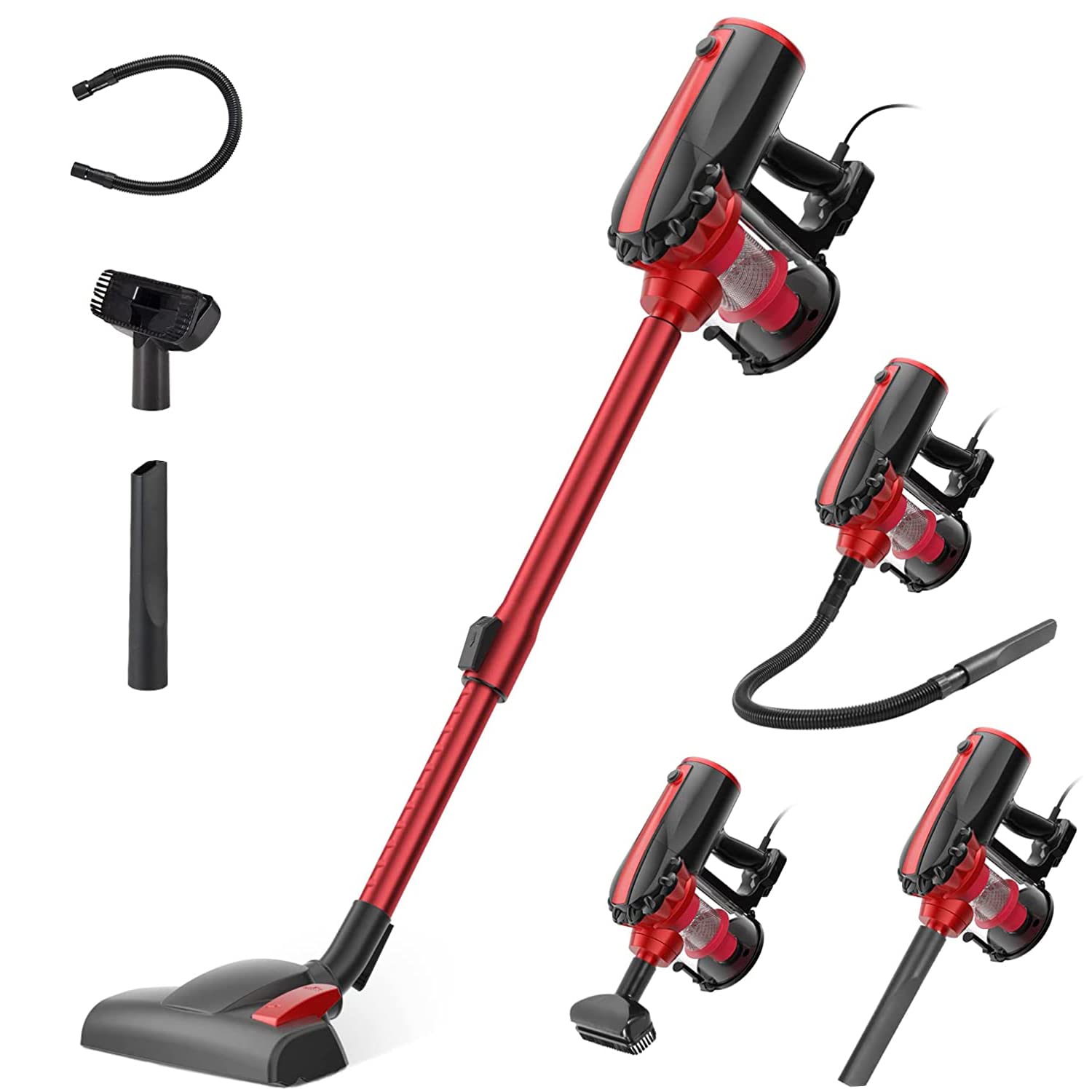 LNSOO 掃除機 コード式 サイクロン 17000Pa 超強力吸引 5M電源コード スティッククリーナー ハンディ掃除機 2way そうじ機 D20