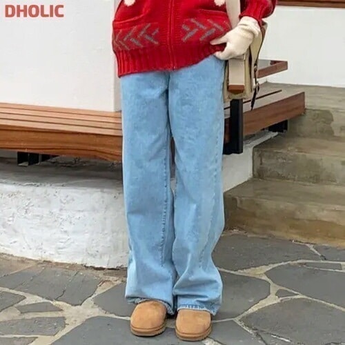 ライトブルーワイドデニムパンツ