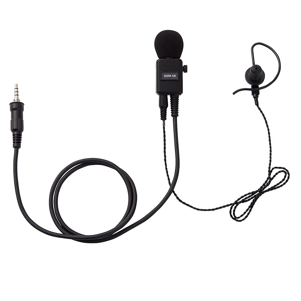 スタンダード ヘビーデューティータイピンマイク&ampイヤホン 耳かけ式カナル型 ブラック SSM-58BTA