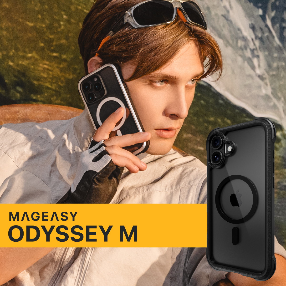 iPhone 16 Plus 対応 ケース クリア MagSafe 対応 耐衝撃 MIL規格 マグセーフ スマホケース Odyssey M