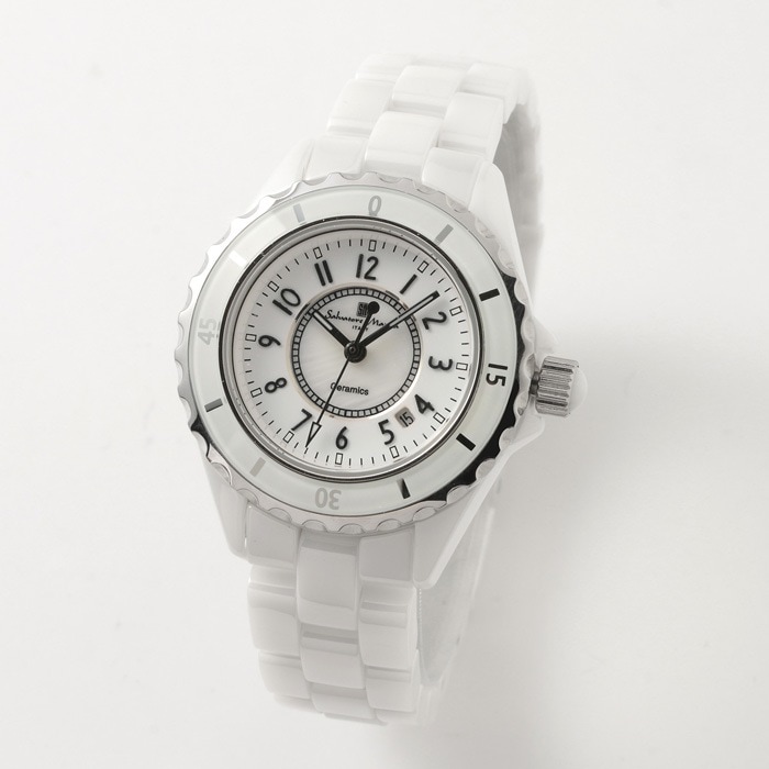 腕時計 レディース セラミックウォッチ クォーツムーブメント SM25151-WHA ホワイト アラビアインデックス