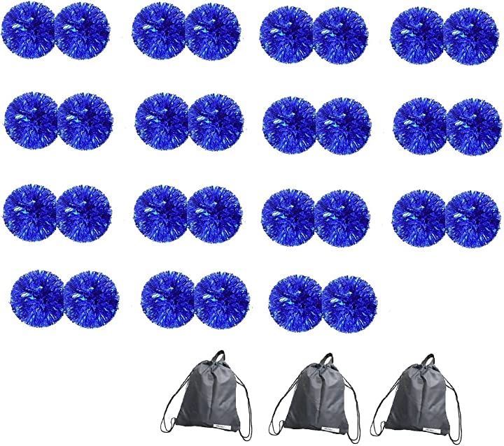 SWAANBELLE ポンポン チア ダンス チアリーダー キッズ 運動会 応援 セット( ブルー30個)