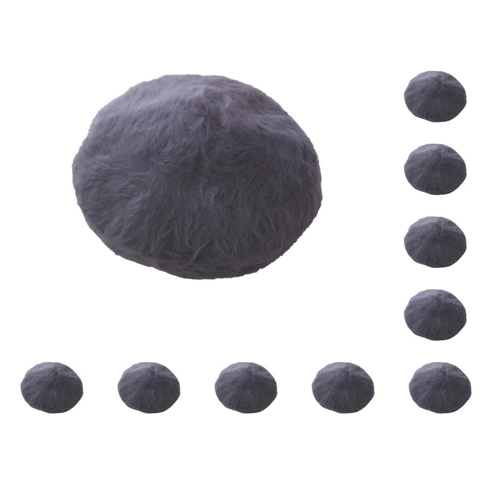 [Paowsietiviity] 10のセットベレー帽ファーオールマッチキャップ韓国スタイルクラシック快適な着用帽子秋冬 帽子女性女の子ダークグレー 濃い灰色