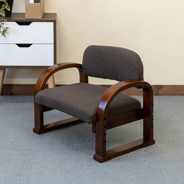 新仕様!ラクラク座椅子 Fabric BR/FL/GR - 小型で持ち運び便利なアンティーク調座椅子