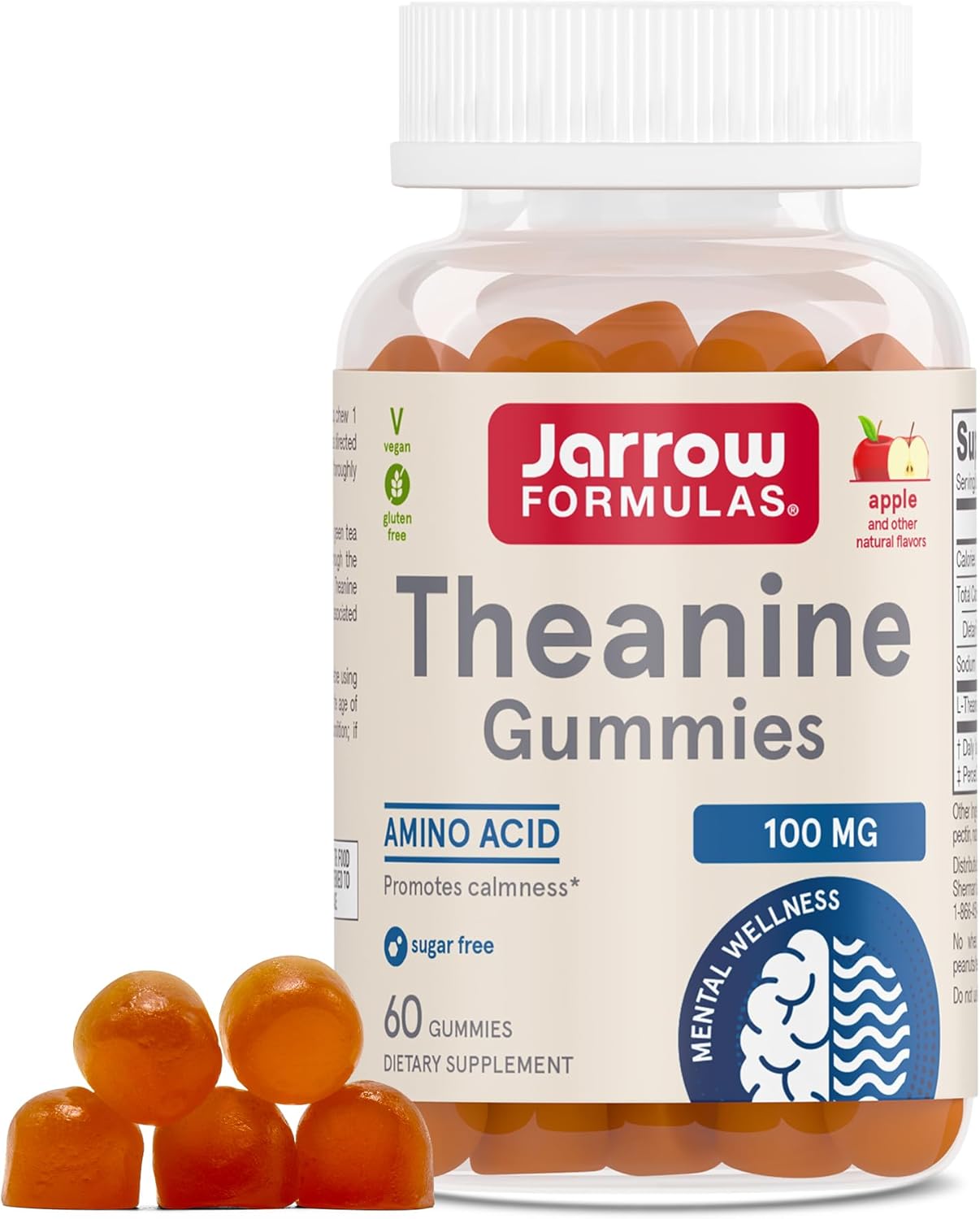 Jarrow ジャローTheanine Gummies 100 MG 60錠 ジェリー
