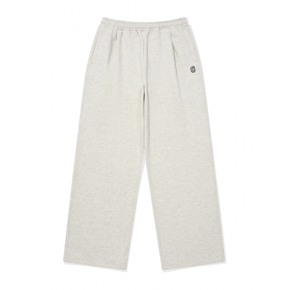 COVERNAT ワンタックセミワイドフィット起毛スウェットパンツオートミール