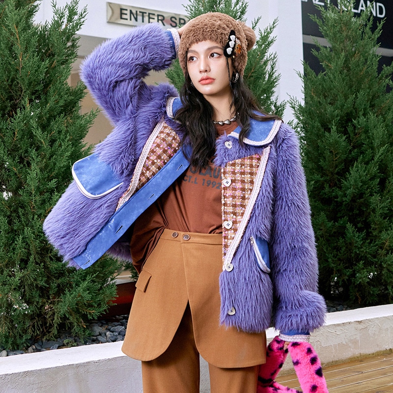 アウターレディース冬服ひと足お先にボアブランド上質トップス可愛いスウィートで毛皮コートショート韓国ファッション