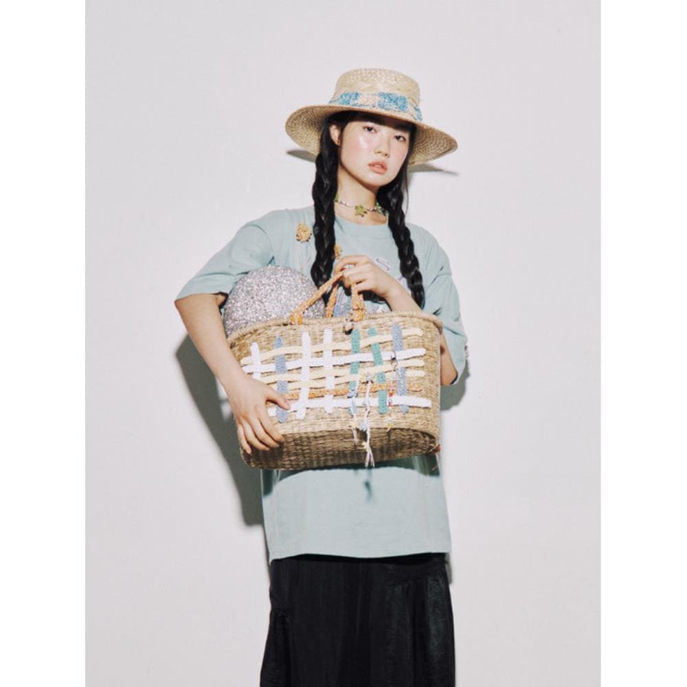 MISU A BARBE [Exclusive] NET STRAW BAG