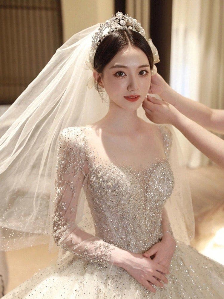 パーティードレス2025新商品 ハンドメイド 結婚式ワンピース 演奏会 発表会 ドレス ウェディングドレス 花嫁ロングドレス ウェディングドレス 花嫁 フォトウエディング 韓国ファッション