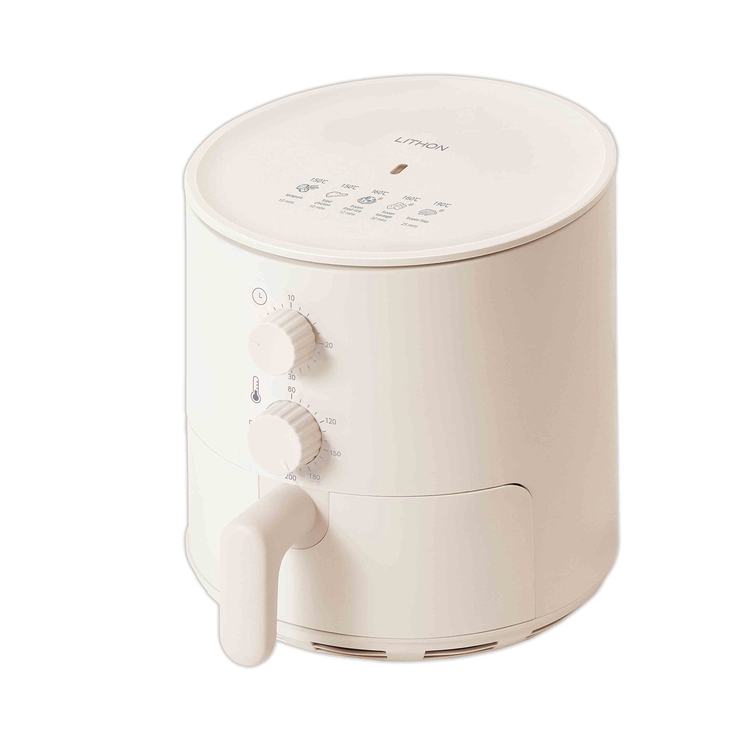 揚げ直し名人 アイボリー KDFY-10AI ノンフライヤー 1L 1~2人用 油要らずで揚げ物おかず 惣菜冷凍食品も揚げたてサクサク お手入れ簡単 最高温度200℃ エアフライヤー LITHON