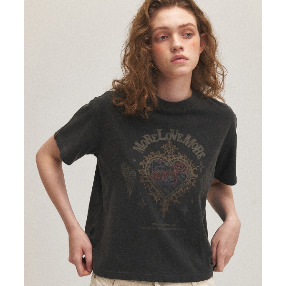 CPGN スタジオモアラブピグメントクロップショートスリーブ T シャツスモークブラック