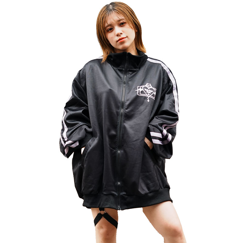 ACDC RAG 中毒悪魔 ジャージジャケット ブルゾン 長袖 ファッション 原宿 原宿系 レディース メンズ ダンス 衣装 ダンス衣装 ジャージ 悪魔 ダーク