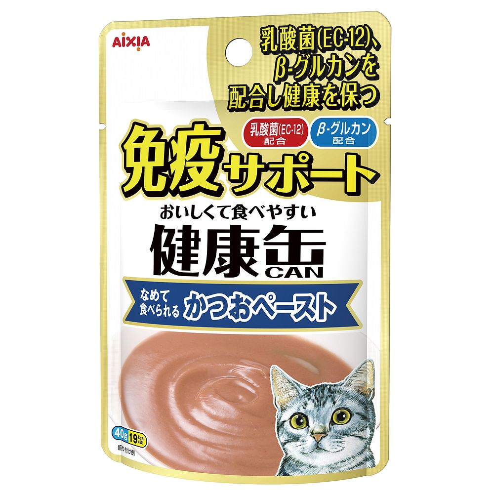（まとめ買い）健康缶パウチ 免疫サポート かつおペースト 40g 猫用フード [x48] 6,289円