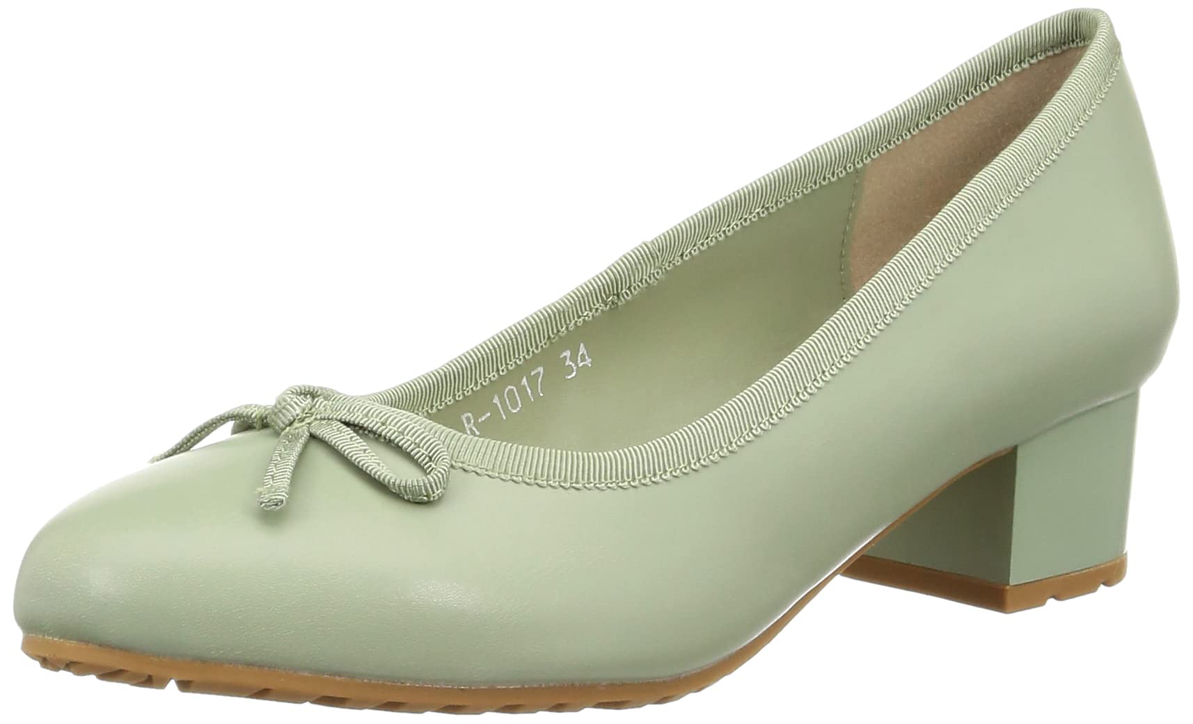 [オリエンタルトラフィック] レインパンプス バレエシューズ 太めヒール 晴雨兼用 滑りにくい 大きいサイズ 小さいサイズ 歩きやすい 防水 レディース グリーン 24.5 cm