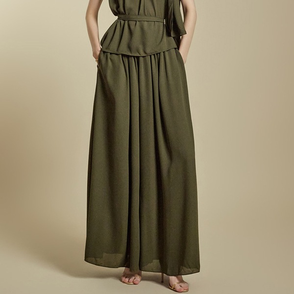 P3616 シャーリング ワイド パンツ