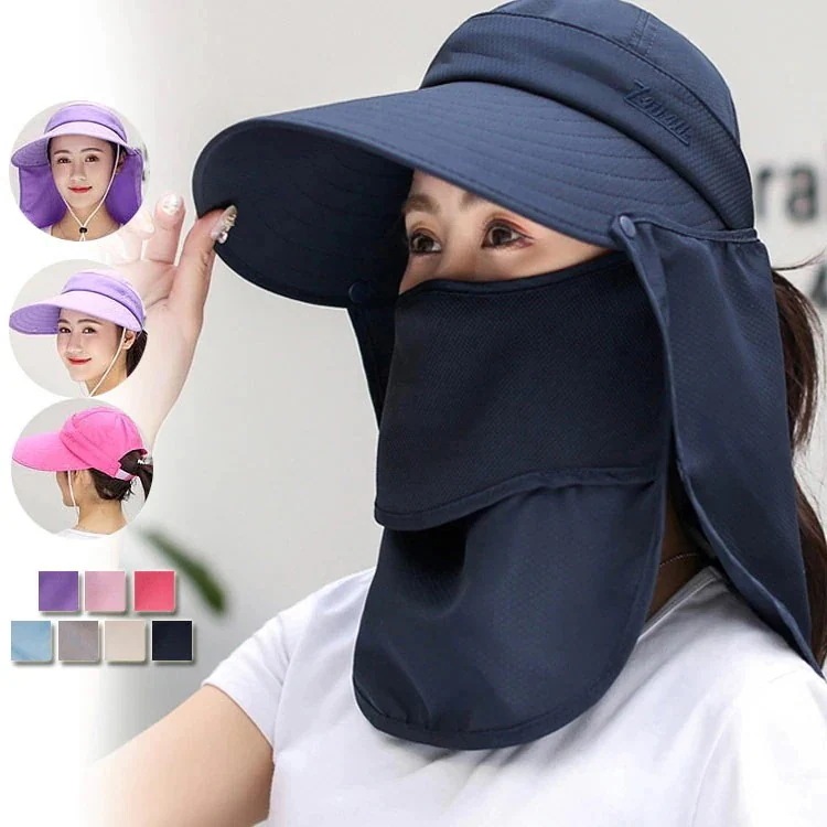 3日以内に出荷キャップ 紫外線対策 日焼け防止 UVカット ガーデニング 帽子 4WAY使い方 UVカット つば広 ハット 農作業 ひよけ おしゃれ帽子 フェイスカバー サンバイザー 日除け帽子