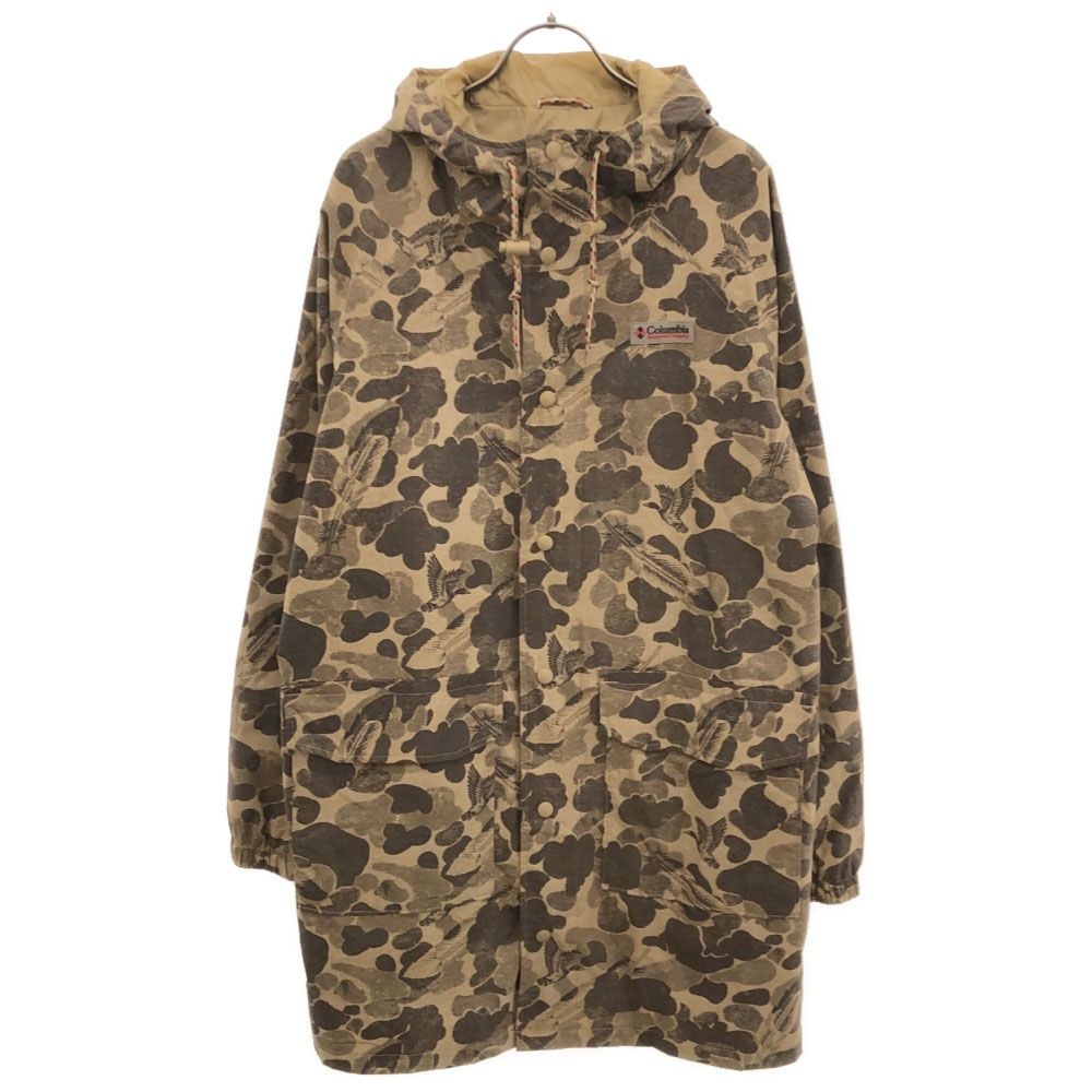 総柄 ナイロンジャケット L/G ブラウン系 アウトドア コート メンズ