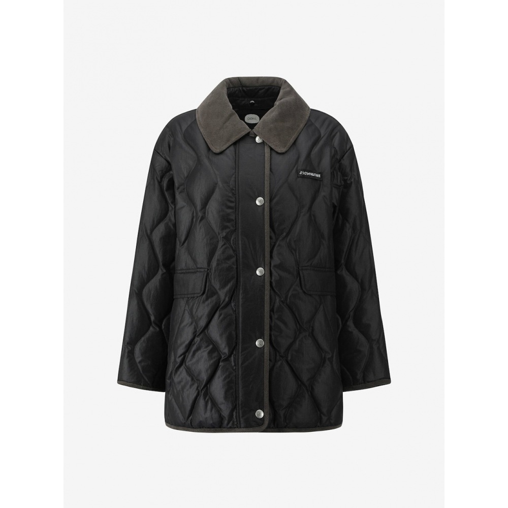 デュエルコーデュロイデタッチャブルカラーダウンジャンパー BK D254PSG809