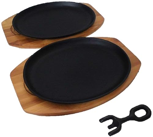 イシガキ産業 鉄鋳物 プレート 大判 ブラック ステーキ皿:幅240*奥行175*高さ23mm 木製