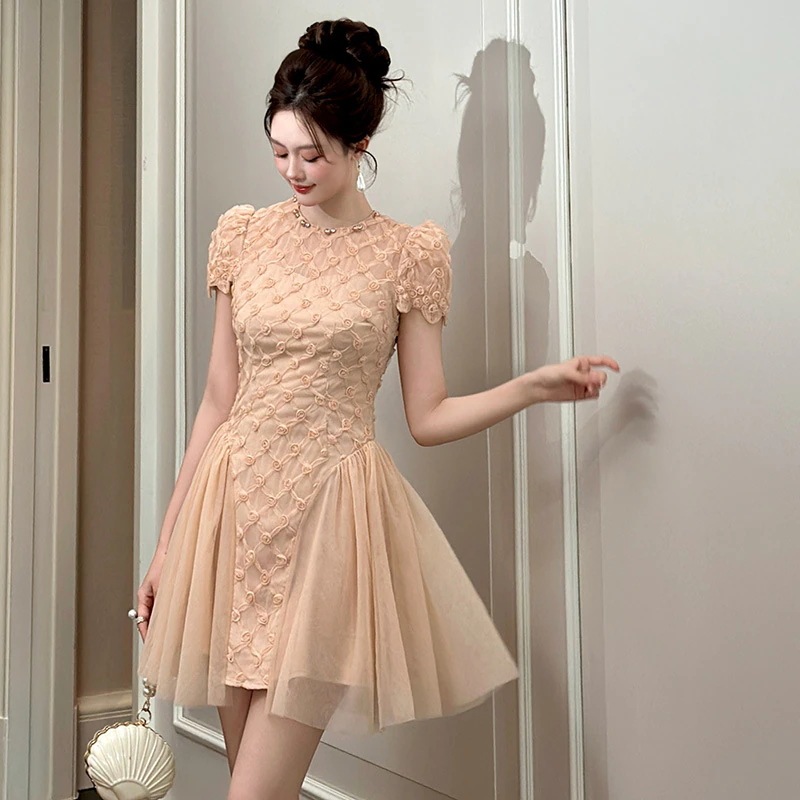 パーティードレス 気質着痩せ ショート ワンピース ウエスト引き締めお呼ばれドレスパーティー フォーマルキャバ 大人 同窓会 披露宴 卒業式 結婚式 演奏会 ウェディング 1