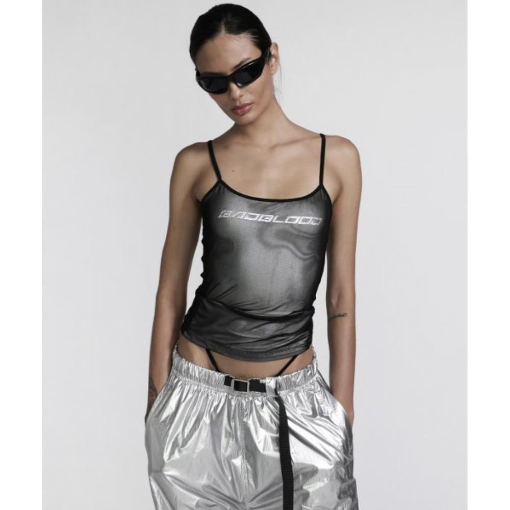 BADBLOOD String tank top white black w-tnk23-024